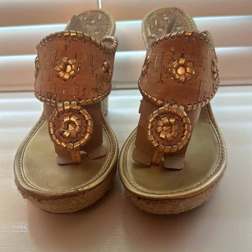 🔥Jack Rogers🔥 high heeled wedge sandals, like new
